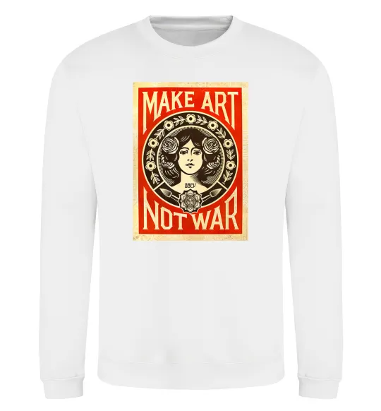 Світшот OBEY Make art not war Білий фото