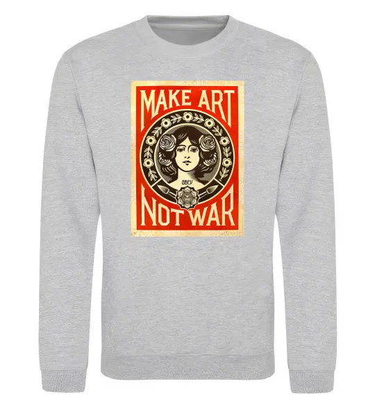Світшот OBEY Make art not war Сірий меланж фото