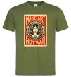 Мужская футболка OBEY Make art not war Оливковый фото