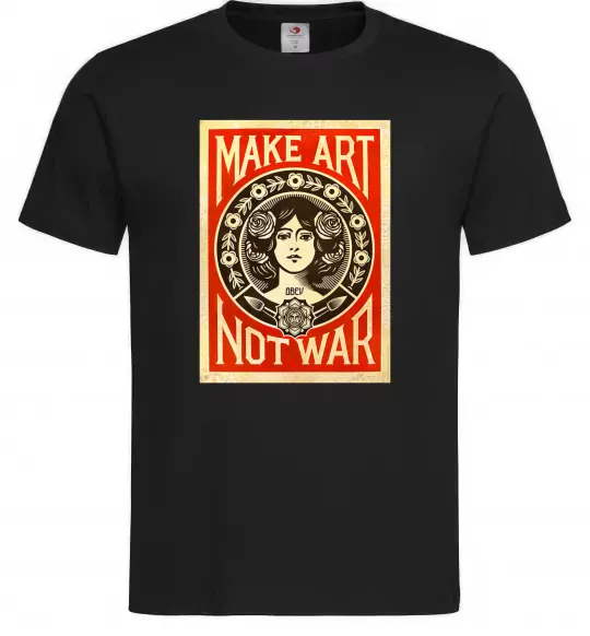 Мужская футболка OBEY Make art not war Черный фото
