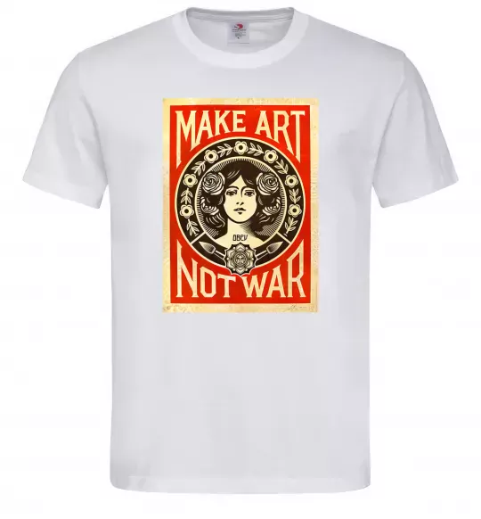 Мужская футболка OBEY Make art not war Белый фото