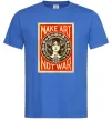 Мужская футболка OBEY Make art not war Ярко-синий фото