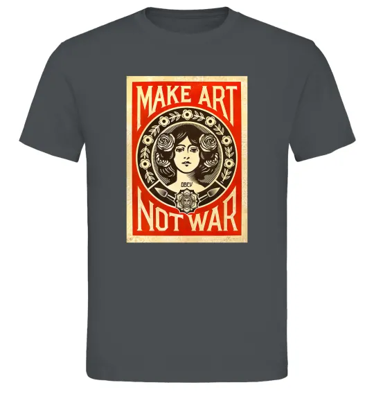 Мужская футболка OBEY Make art not war Графит фото
