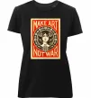 Женская премиум футболка OBEY Make art not war Черный фото