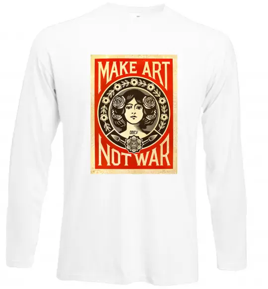 Лонгслів OBEY Make art not war Білий фото