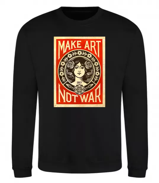 Свитшот OBEY Make art not war Черный фото