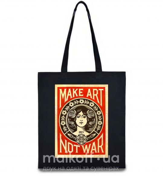 Еко-сумка OBEY Make art not war Чорний фото