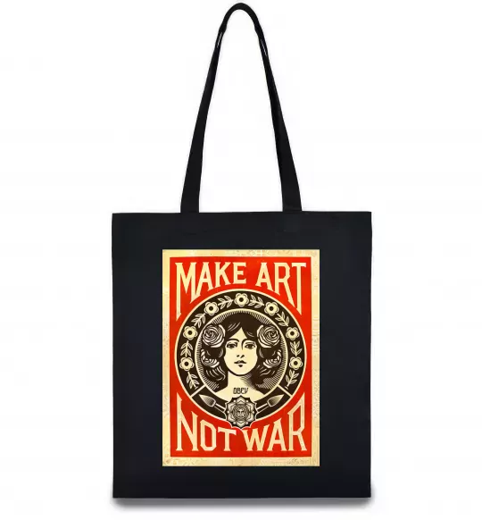 Эко-сумка OBEY Make art not war Черный фото
