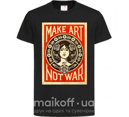 Дитяча футболка OBEY Make art not war Чорний фото