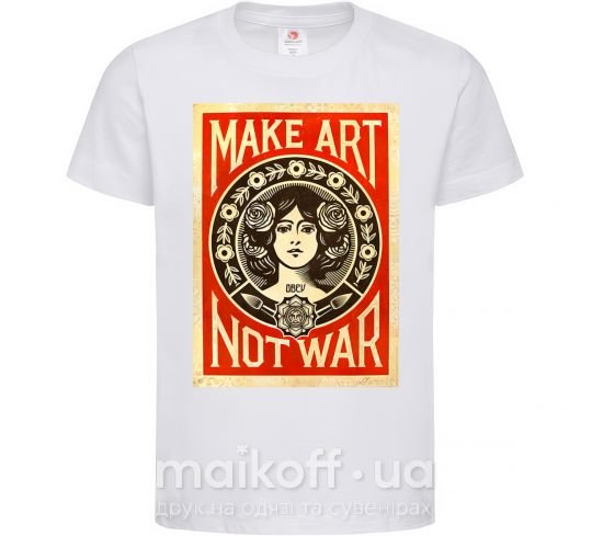 Дитяча футболка OBEY Make art not war Білий фото