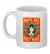 Чашка керамічна OBEY Make art not war Білий фото