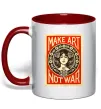 Чашка с цветной ручкой OBEY Make art not war Красный фото