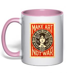 Чашка з кольоровою ручкою OBEY Make art not war