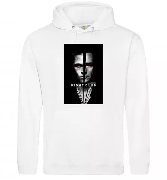 Мужская толстовка (худи) Fight Club black white Белый фото