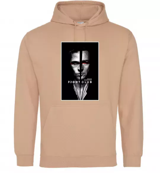 Мужская толстовка (худи) Fight Club black white Песочный фото