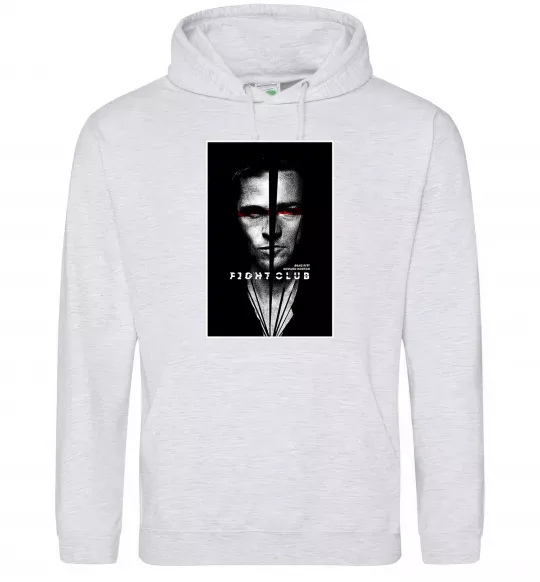 Женская толстовка (худи) Fight Club black white Серый меланж фото
