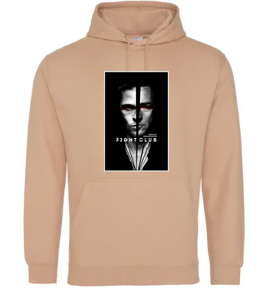 Женская толстовка (худи) Fight Club black white Песочный фото