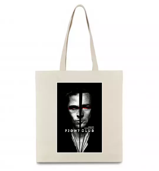 Еко-сумка Fight Club black white Бежевий фото