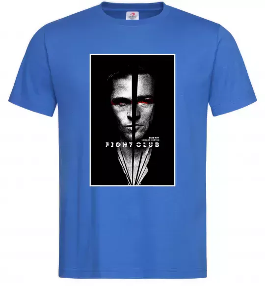 Чоловіча футболка Fight Club black white Яскраво-синій фото
