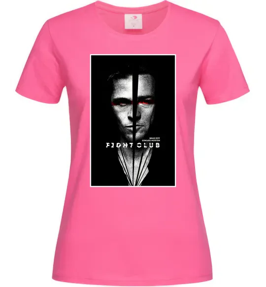 Жіноча футболка Fight Club black white Яскраво-рожевий фото