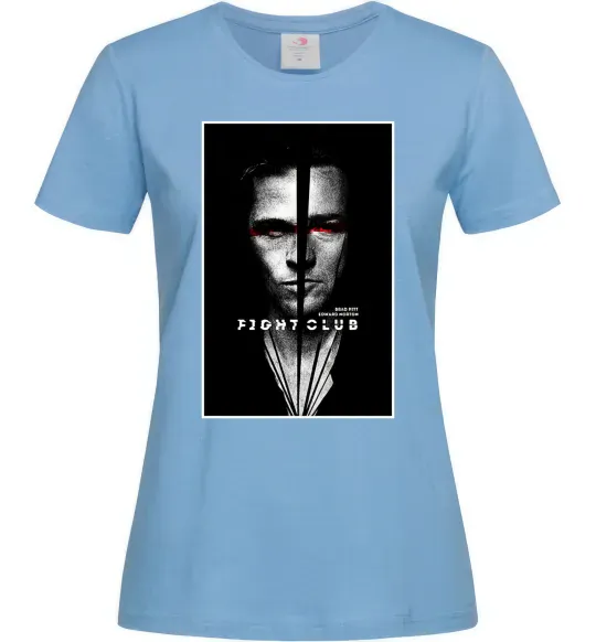 Жіноча футболка Fight Club black white Блакитний фото