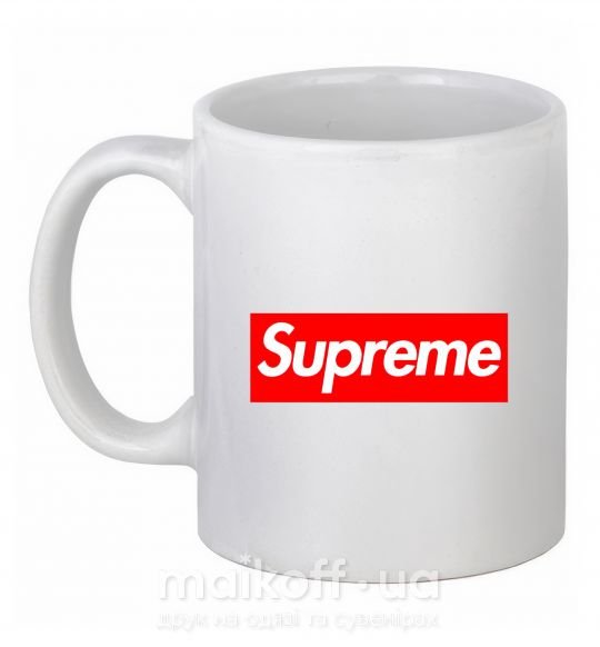 Чашка керамическая Supreme logo Белый фото