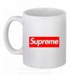 Чашка керамічна Supreme logo Білий фото