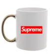 Чашка с цветной ручкой Supreme logo Золото фото