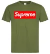 Мужская футболка Supreme logo Оливковый фото