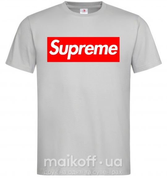 Чоловіча футболка Supreme logo Сірий фото