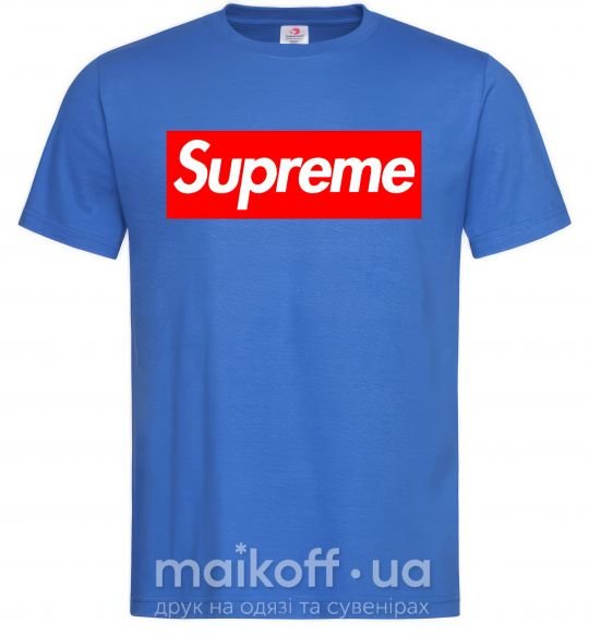 Мужская футболка Supreme logo Ярко-синий фото
