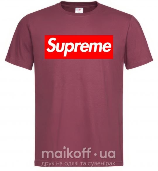 Чоловіча футболка Supreme logo Бордовий фото
