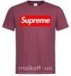 Мужская футболка Supreme logo Бордовый фото