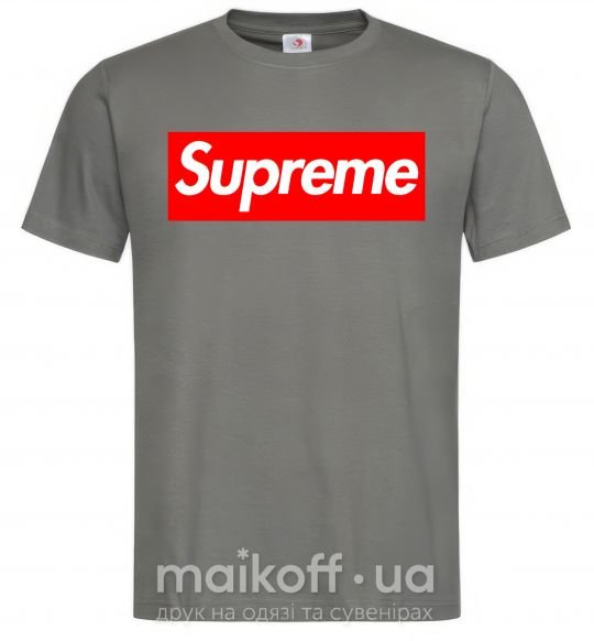 Мужская футболка Supreme logo Графит фото