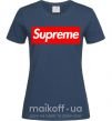 Женская футболка Supreme logo Темно-синий фото