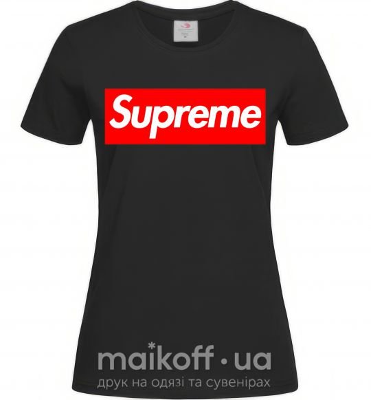 Женская футболка Supreme logo Черный фото