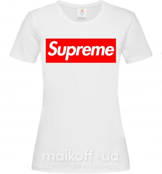 Женская футболка Supreme logo Белый фото
