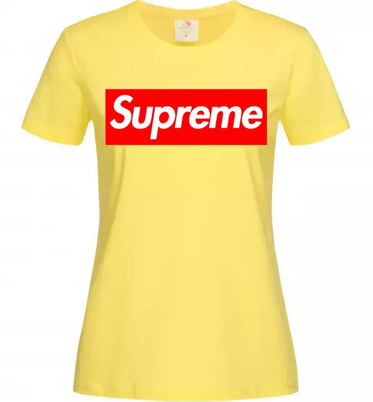 Женская футболка Supreme logo Лимонный фото