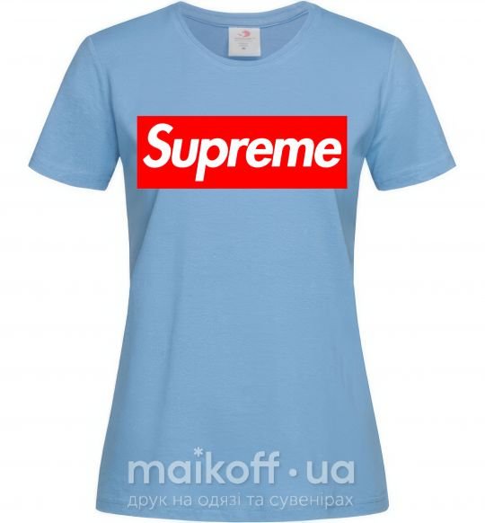 Женская футболка Supreme logo Голубой фото