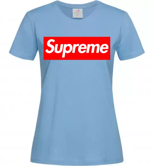 Женская футболка Supreme logo Голубой фото