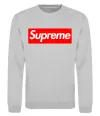 Свитшот Supreme logo Серый меланж Свитшот Supreme logo Серый меланж фото