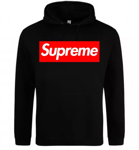 Чоловіча толстовка (худі) Supreme logo Чорний фото