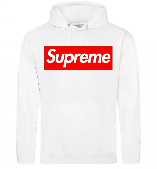 Чоловіча толстовка (худі) Supreme logo Білий фото