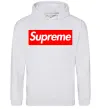 Чоловіча толстовка (худі) Supreme logo Сірий меланж Чоловіча толстовка (худі) Supreme logo Сірий меланж фото