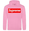 Женская толстовка (худи) Supreme logo Розовый фото