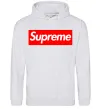 Жіноча толстовка (худі) Supreme logo Сірий меланж фото