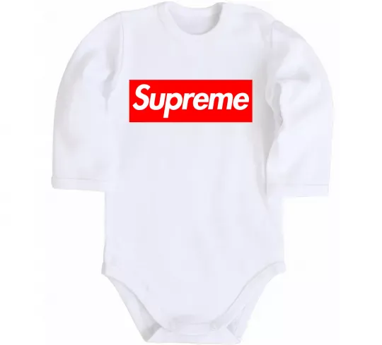 Дитячий бодік Supreme logo Білий фото