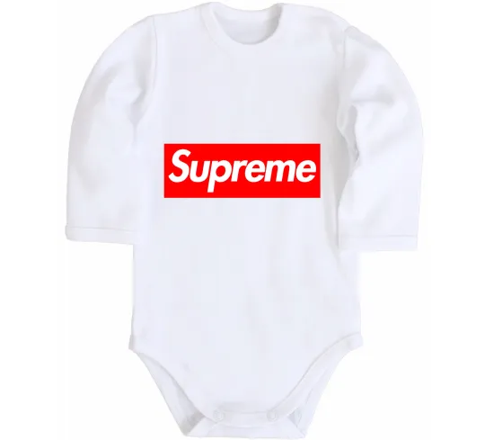 Дитячий бодік Supreme logo Білий фото