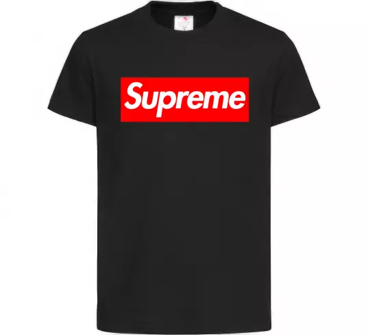 Детская футболка Supreme logo Черный фото