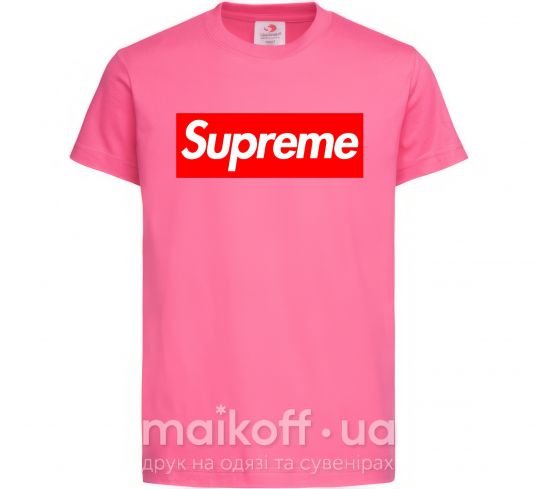 Детская футболка Supreme logo Ярко-розовый фото